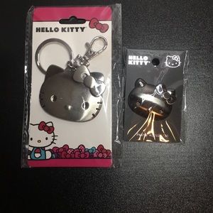 Hello Kitty Pewter Keychain & Pin Combo